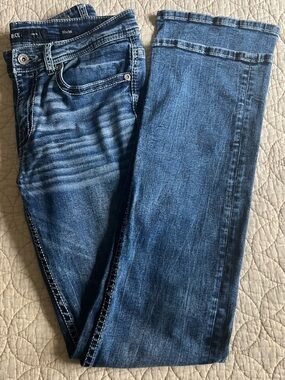BKE Men's Washed Blue Slim Straight Jeans Sz 32/36